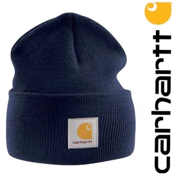 Carhartt | Navy Blue Foldover Beanie Hat | Size Adult - Picture 1 of 7